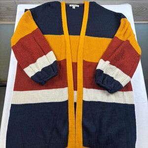 Say What Women’s Multi-Colored Knitted Cardigan Plus Size 1X